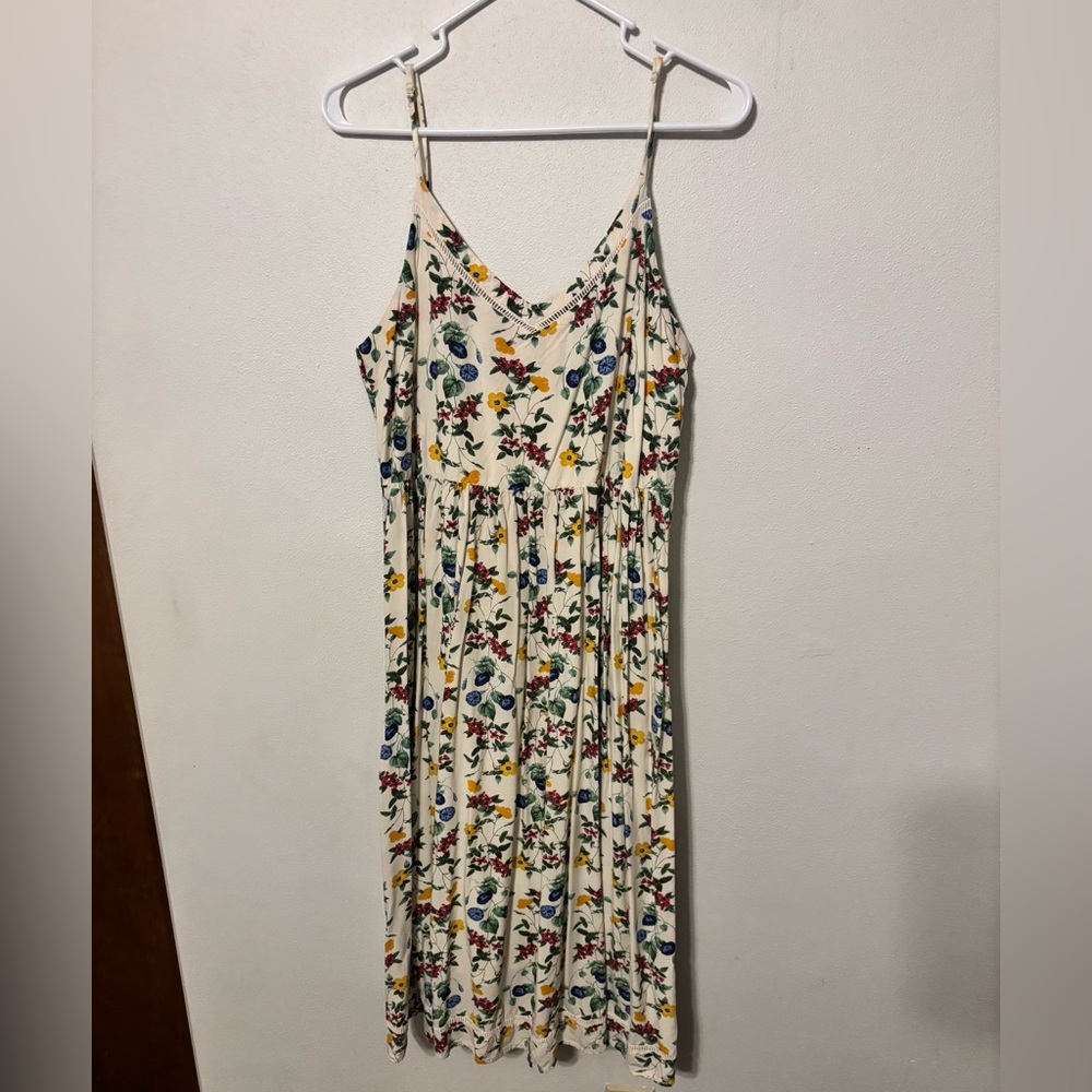 Old Navy Cream Floral Midi Dress